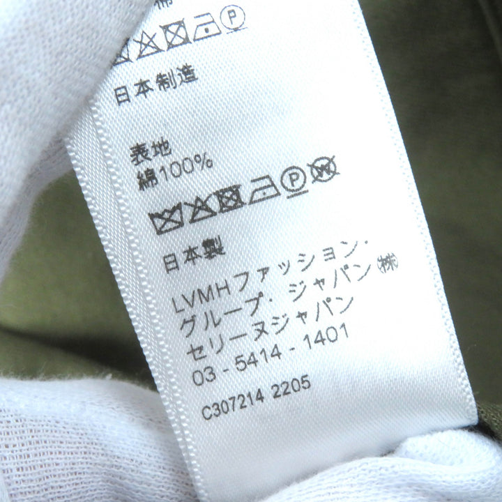 未使用品△CELINE セリーヌ 2C580106K コットン100% トリオンフボタン ミリタリーシャツ 半袖シャツ カーキ 38 日本製 正規品 レディース