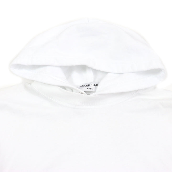 極美品▼BALENCIAGA バレンシアガ 22SS 681029 グラフィックロゴ レイヤードデザイン オーバーサイズ プルオーバー パーカー XS 正規品