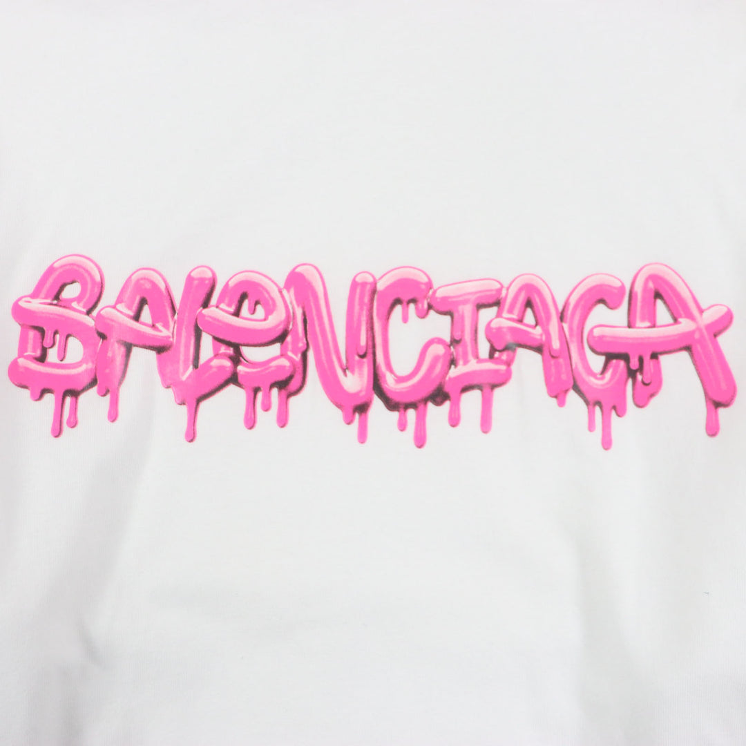 極美品▼BALENCIAGA バレンシアガ 22SS 681029 グラフィックロゴ レイヤードデザイン オーバーサイズ プルオーバー パーカー XS 正規品