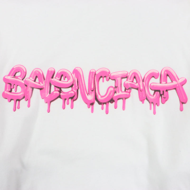 極美品▼BALENCIAGA バレンシアガ 22SS 681029 グラフィックロゴ レイヤードデザイン オーバーサイズ プルオーバー パーカー XS 正規品