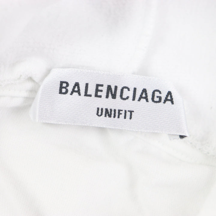 極美品▼BALENCIAGA バレンシアガ 22SS 681029 グラフィックロゴ レイヤードデザイン オーバーサイズ プルオーバー パーカー XS 正規品