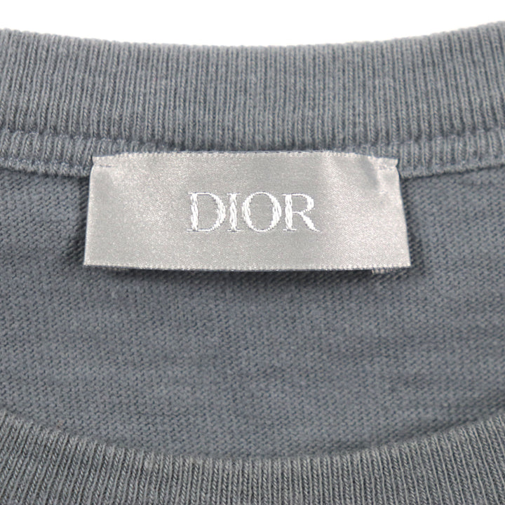 美品▼DIOR ディオール オム 23AW 393J696A0849 スラブコットンジャージー ショートスリーブ 半袖Ｔシャツ グレー S 伊製 正規品 メンズ