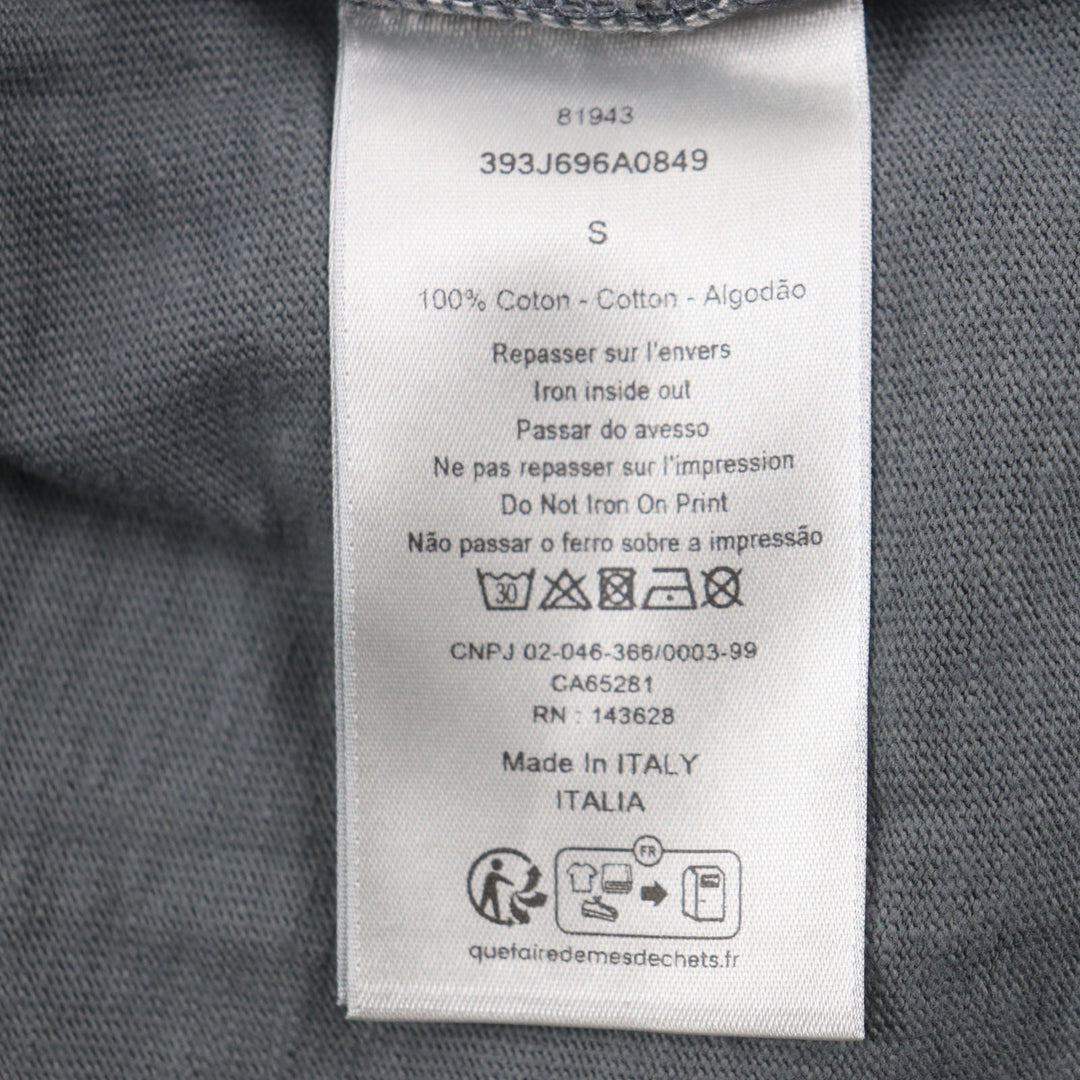 美品▼DIOR ディオール オム 23AW 393J696A0849 スラブコットンジャージー ショートスリーブ 半袖Ｔシャツ グレー S 伊製 正規品 メンズ