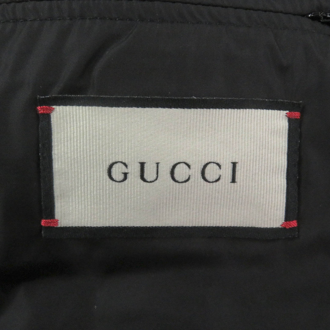 美品□GUCCI グッチ 598725 GGジャガード サイドライン ロゴ総柄 フーデッド ダウンコート ジャケット ブラック 50 イタリア製 正規品
