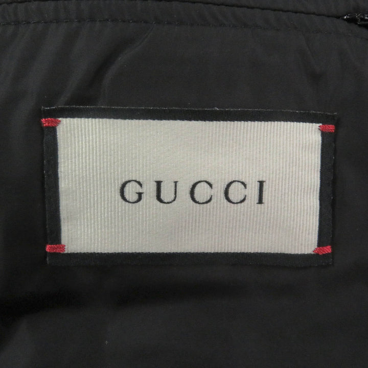 美品□GUCCI グッチ 598725 GGジャガード サイドライン ロゴ総柄 フーデッド ダウンコート ジャケット ブラック 50 イタリア製 正規品