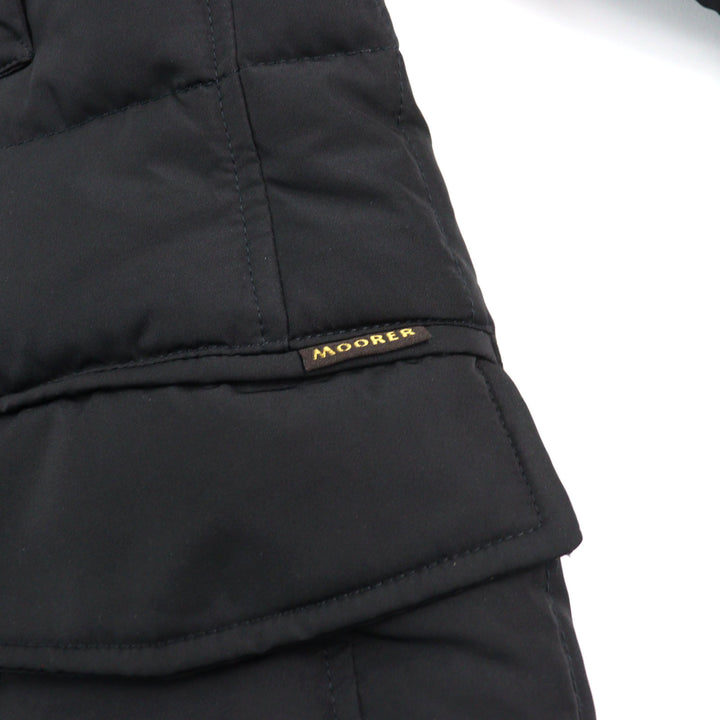 極美品○MOORER ムーレー VALENTE-KM ロゴパッチ付き グースダウン キルティング ホーンボタン ダウンジャケット 44 メンズ 定価245300円