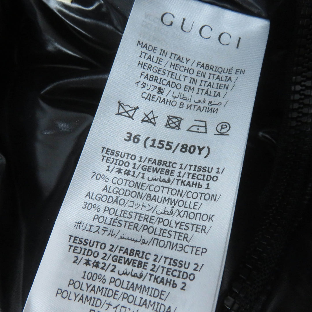 未使用品☆GUCCI グッチ 761698 GGキャンバス ボンバージャケット 現行品 2WAY ダウンジャケット 36 正規品 レディース 定価583000円