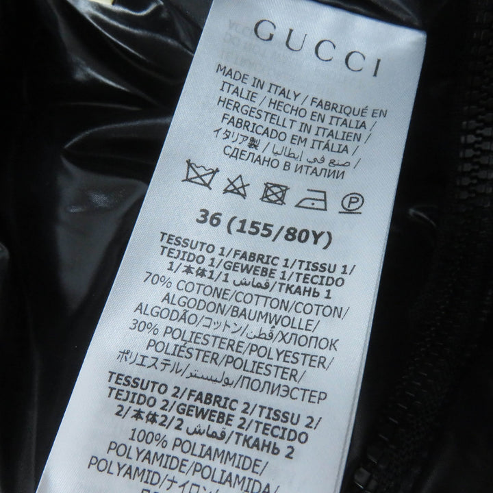 未使用品☆GUCCI グッチ 761698 GGキャンバス ボンバージャケット 現行品 2WAY ダウンジャケット 36 正規品 レディース 定価583000円