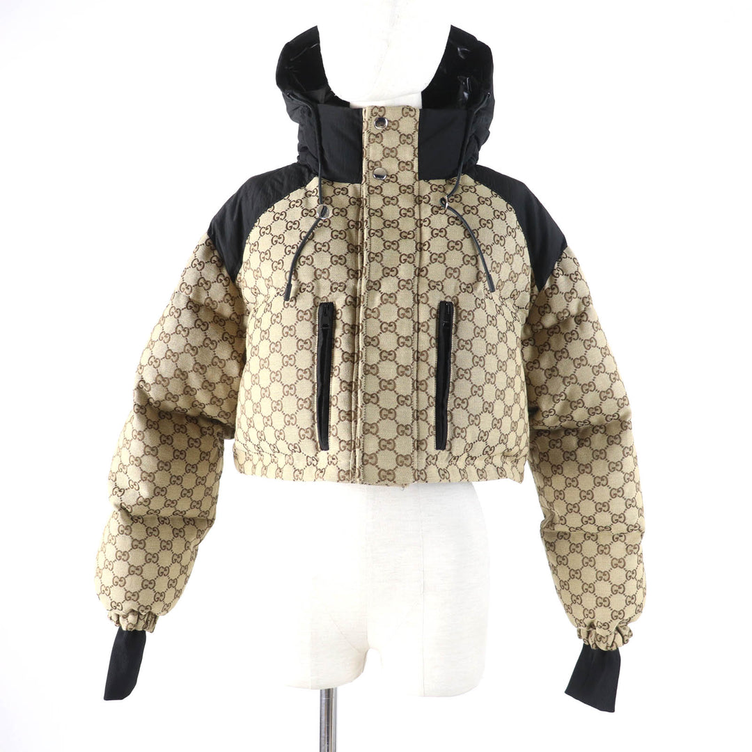 未使用品☆GUCCI グッチ 761698 GGキャンバス ボンバージャケット 現行品 2WAY ダウンジャケット 36 正規品 レディース 定価583000円