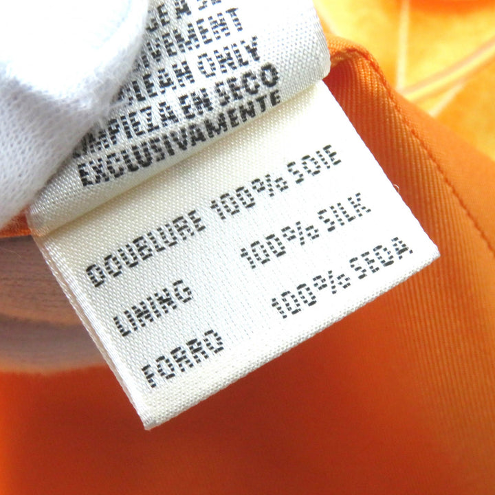 良品△HERMES エルメス ヴィンテージ マルジェラ期 Les Capucines 金蓮花 シルク100％ 長袖シャツ オレンジ系 38 フランス製 レディース