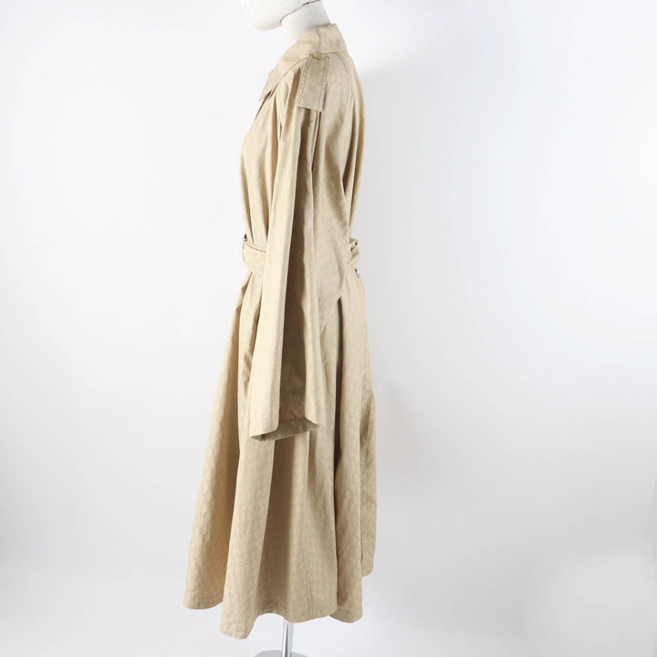 極美品◎GUCCI グッチ 2024年製 771441 GG柄 ベルト付き ワイドスリーブ オーバーシルエット ロング シングルトレンチコート ベージュ 40