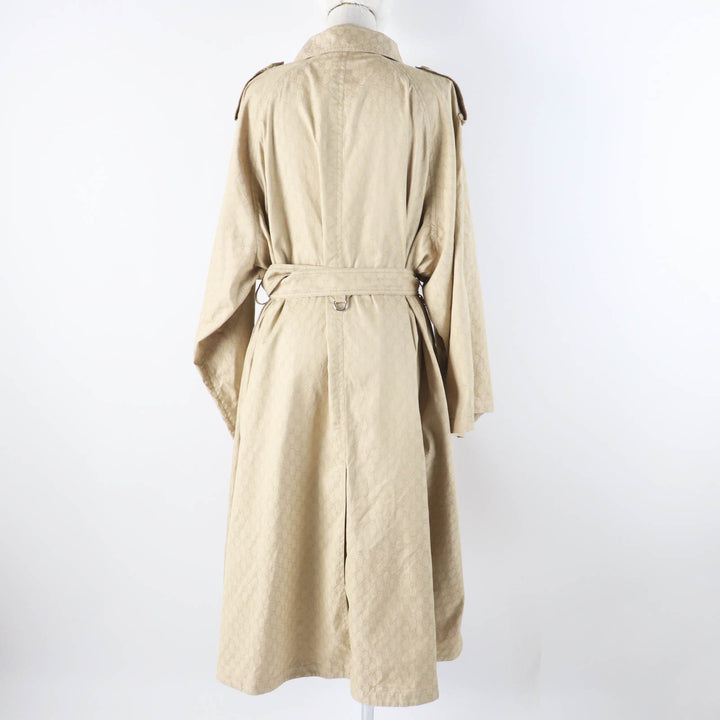 極美品◎GUCCI グッチ 2024年製 771441 GG柄 ベルト付き ワイドスリーブ オーバーシルエット ロング シングルトレンチコート ベージュ 40