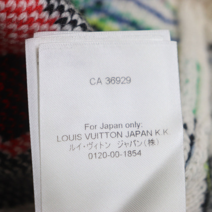 極美品▼LOUIS VUITTON ルイヴィトン 23SS HON63W LVパズル ウール ロゴ金具 クルーネック ジャガードニット セーター M 正規品 メンズ