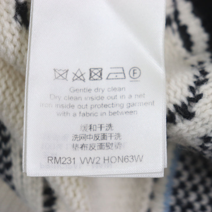 極美品▼LOUIS VUITTON ルイヴィトン 23SS HON63W LVパズル ウール ロゴ金具 クルーネック ジャガードニット セーター M 正規品 メンズ
