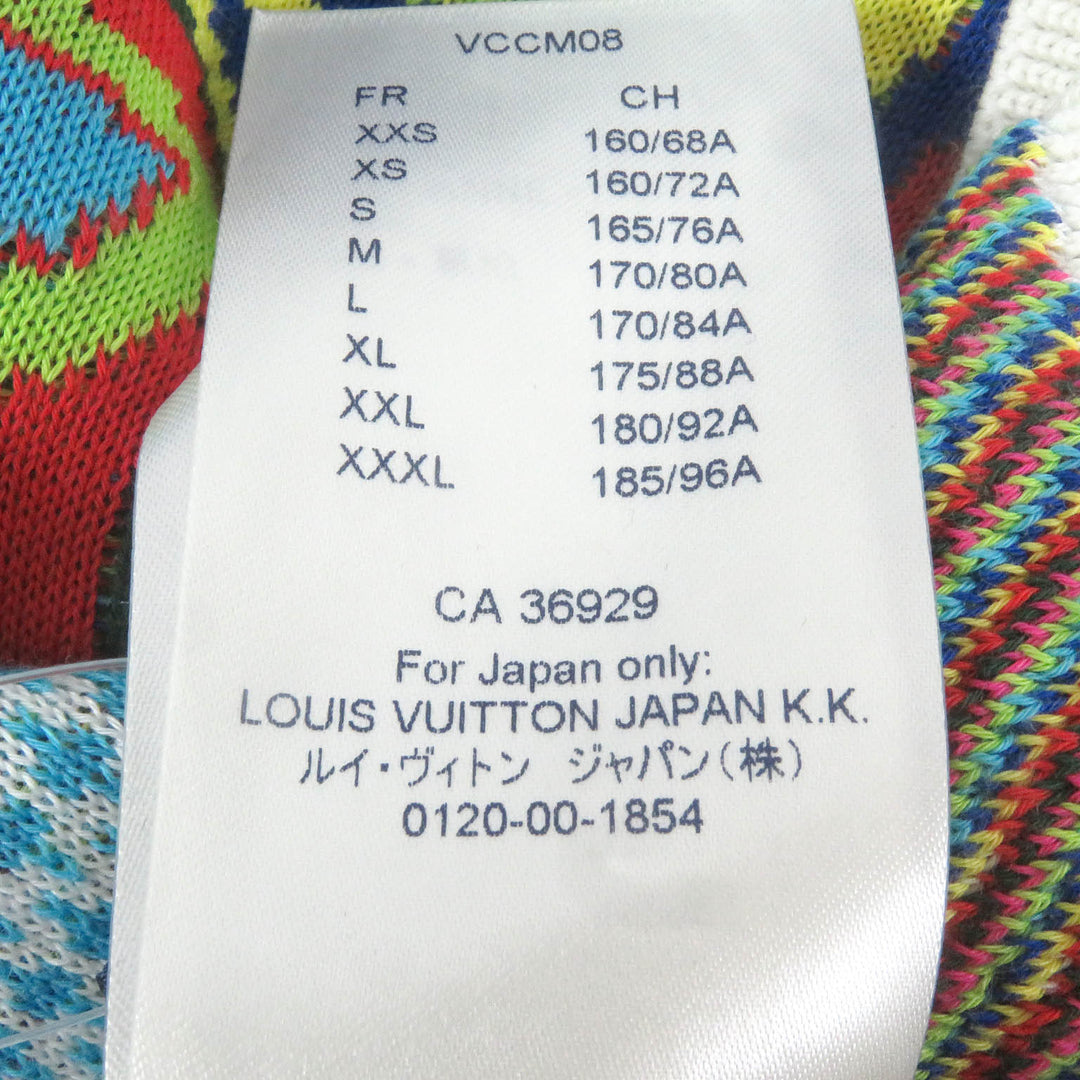 極美品□LOUIS VUITTON ルイヴィトン 2021年製 1A8P4N ディストーテッド モノグラム ダミエ ハーフジップニット イタリア製 正規品
