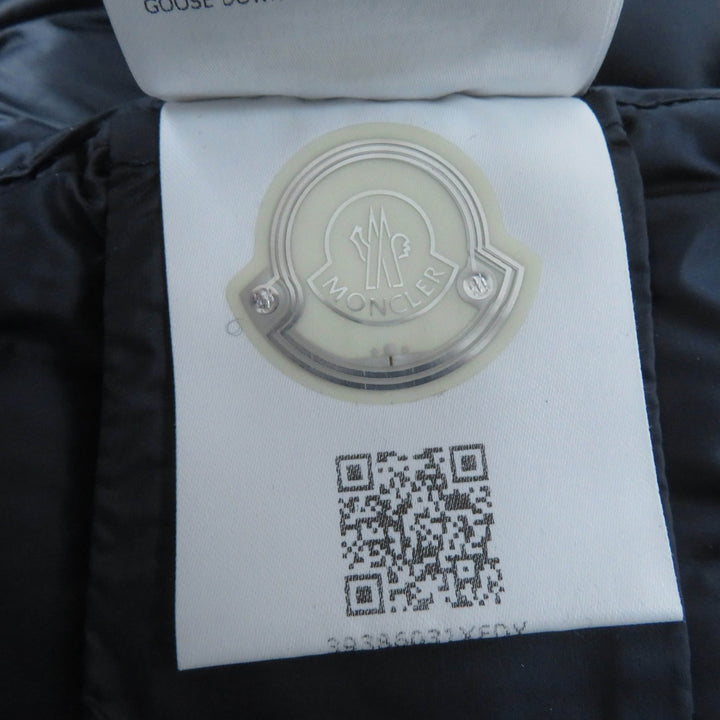 美品☆MONCLER モンクレール HODENITE ZIP UP ライトダウンコート ノーカラー ダウンコート ネイビー 1 レディース