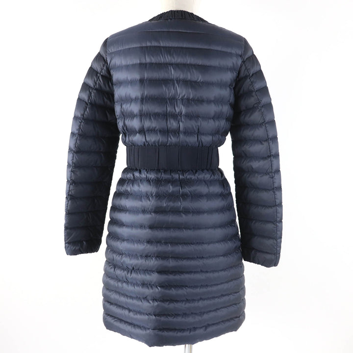 美品☆MONCLER モンクレール HODENITE ZIP UP ライトダウンコート ノーカラー ダウンコート ネイビー 1 レディース