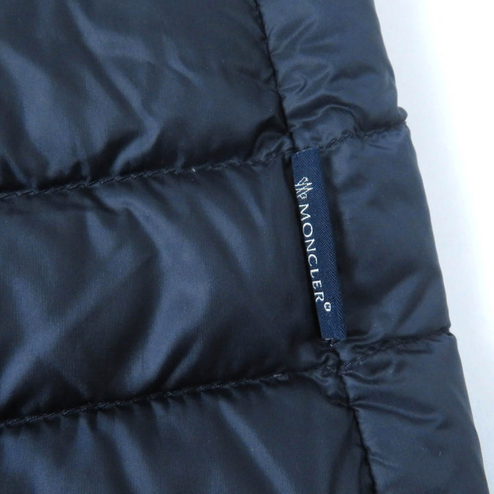 美品☆MONCLER モンクレール HODENITE ZIP UP ライトダウンコート ノーカラー ダウンコート ネイビー 1 レディース