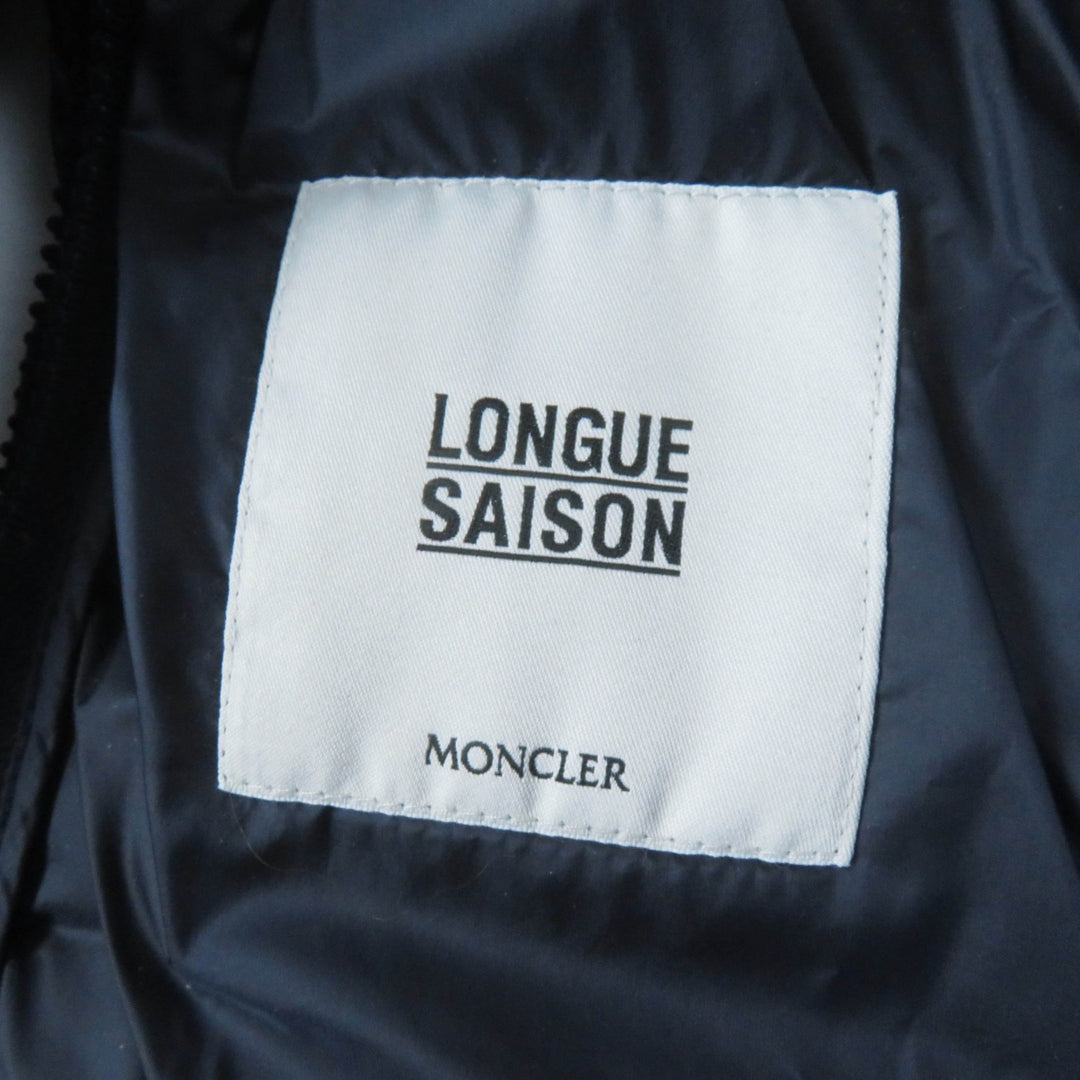 美品☆MONCLER モンクレール HODENITE ZIP UP ライトダウンコート ノーカラー ダウンコート ネイビー 1 レディース