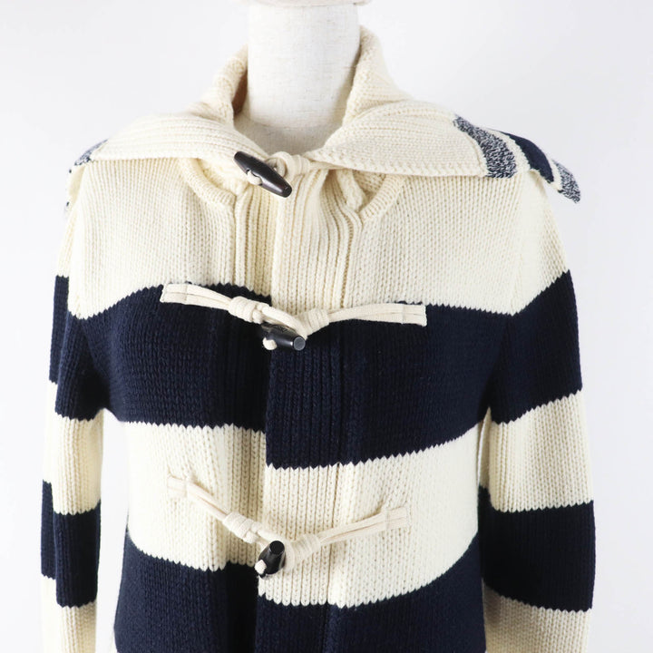 極美品◎Christian Dior クリスチャンディオール 21AW 144M01AM318 カシミヤ混 ロゴトグルボタン セーラーカラー ニットコート 38 正規品