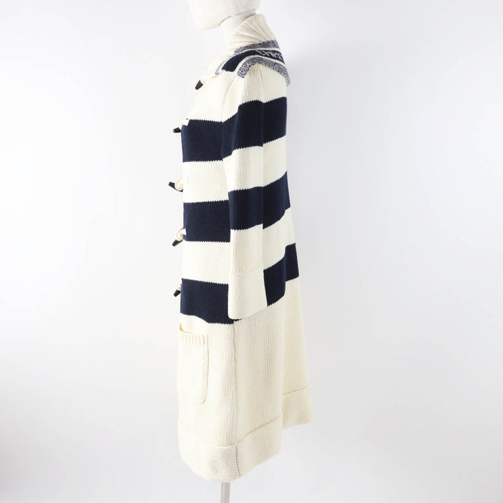 極美品◎Christian Dior クリスチャンディオール 21AW 144M01AM318 カシミヤ混 ロゴトグルボタン セーラーカラー ニットコート 38 正規品