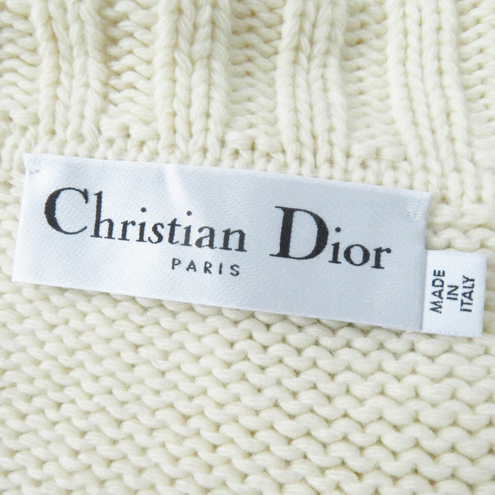 極美品◎Christian Dior クリスチャンディオール 21AW 144M01AM318 カシミヤ混 ロゴトグルボタン セーラーカラー ニットコート 38 正規品
