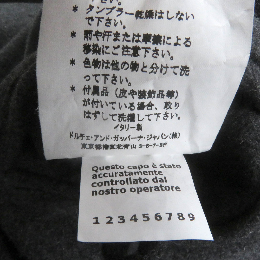 極美品□DOLCE&amp;GABBANA ドルチェ＆ガッバーナ ROYAL 黒タグ 裏シルク ベルト付き ファーフーデッド ウールコート 46 イタリア製 正規品