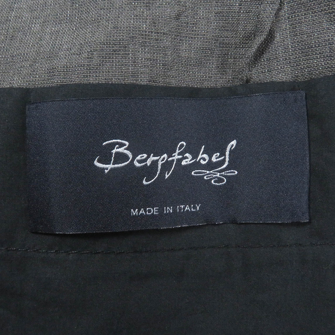 未使用品□Bergfabel バーグファベル リネン コットン 薄手 ロング サマーコート チェスターコート グレー 46 イタリア製 正規品 メンズ
