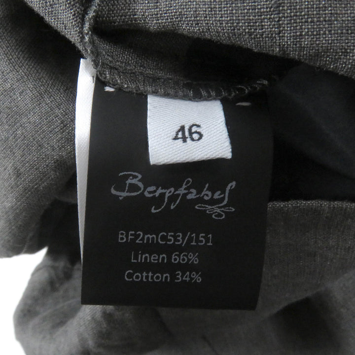 未使用品□Bergfabel バーグファベル リネン コットン 薄手 ロング サマーコート チェスターコート グレー 46 イタリア製 正規品 メンズ