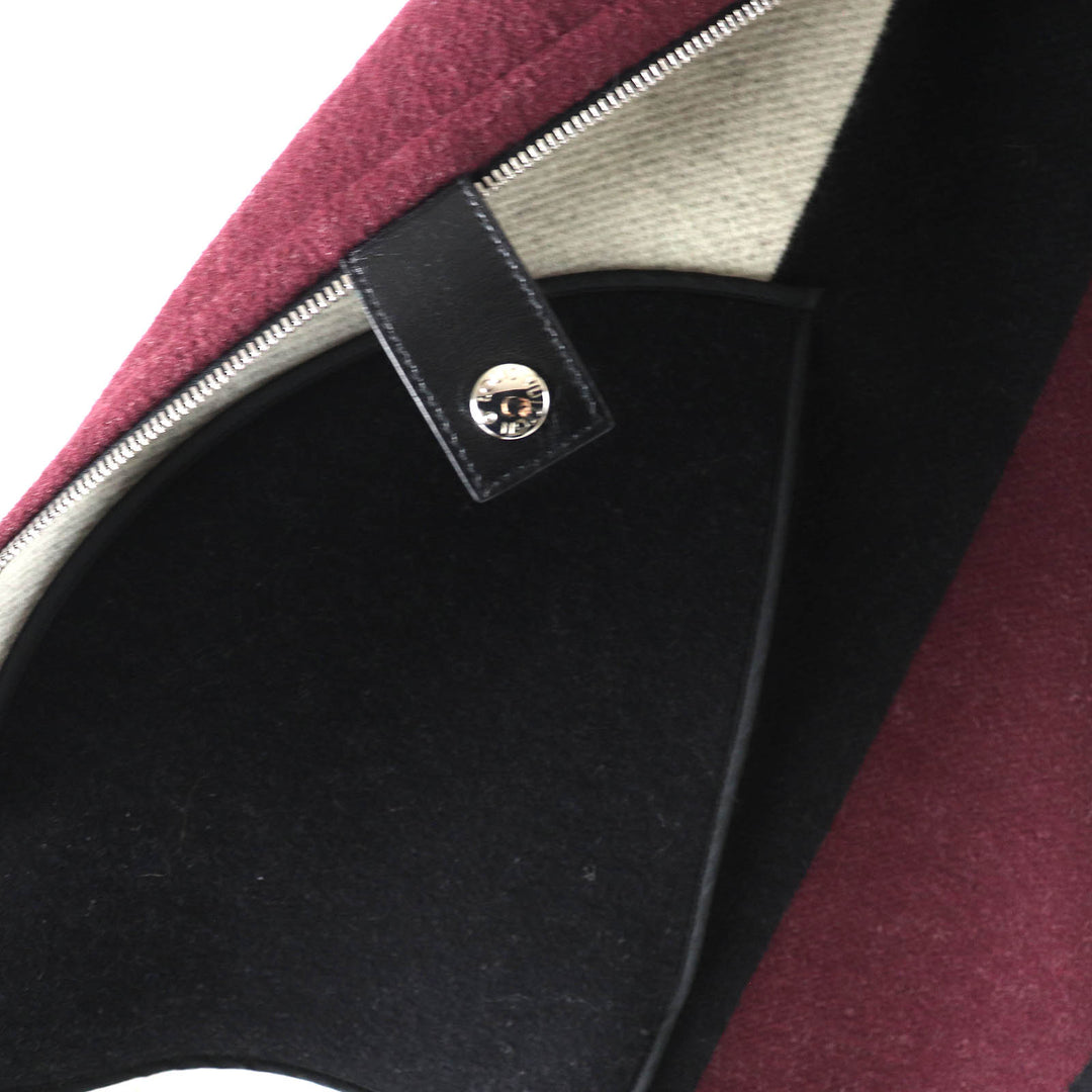 美品△LOUIS VUITTON ルイヴィトン ウール シルク グラフィック LVジャカード パイピングラム ZIP UP ポンチョ 黒 ボルドー 34 正規品