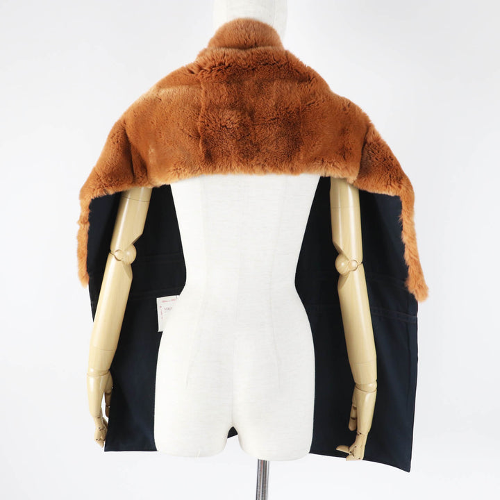 極美品◎MARNI マルニ ウール ラビット ポケット付き マフラー／ストール ブラウン ブラック イタリア製 正規品 レディース