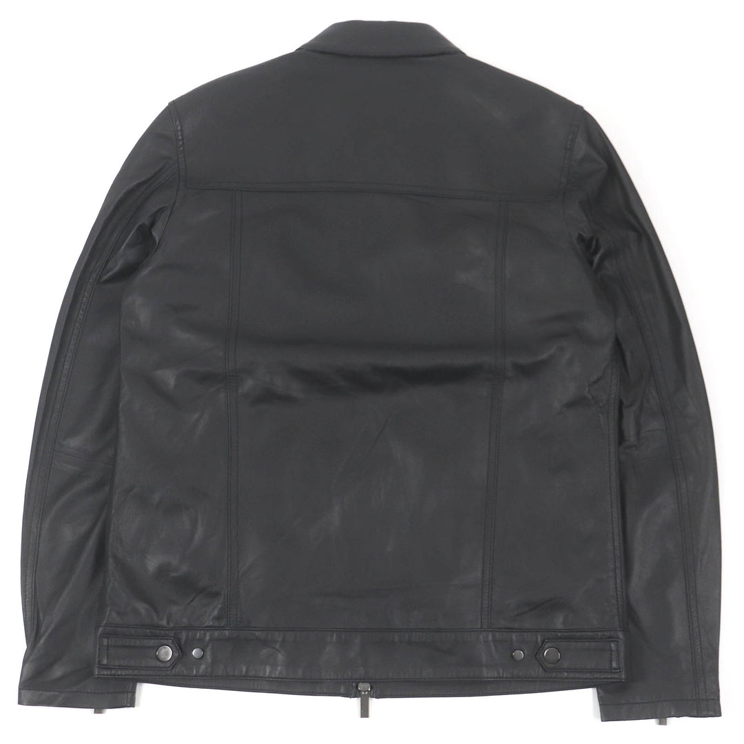 未使用品□JOSEPH ジョセフ 羊革 WZIP シングルライダース ラムレザージャケット ブルゾン ブラック 48 正規品 メンズ 定価187000円