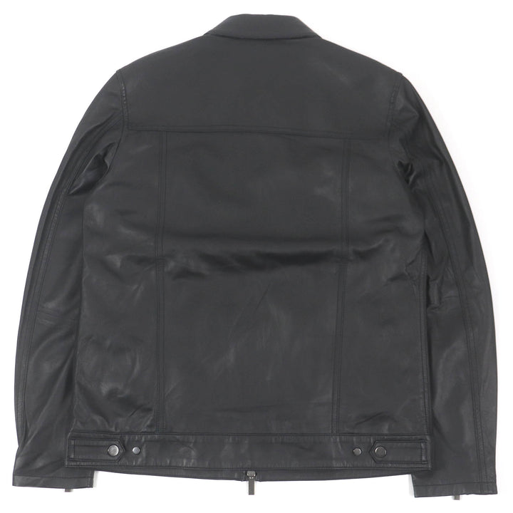 未使用品□JOSEPH ジョセフ 羊革 WZIP シングルライダース ラムレザージャケット ブルゾン ブラック 48 正規品 メンズ 定価187000円