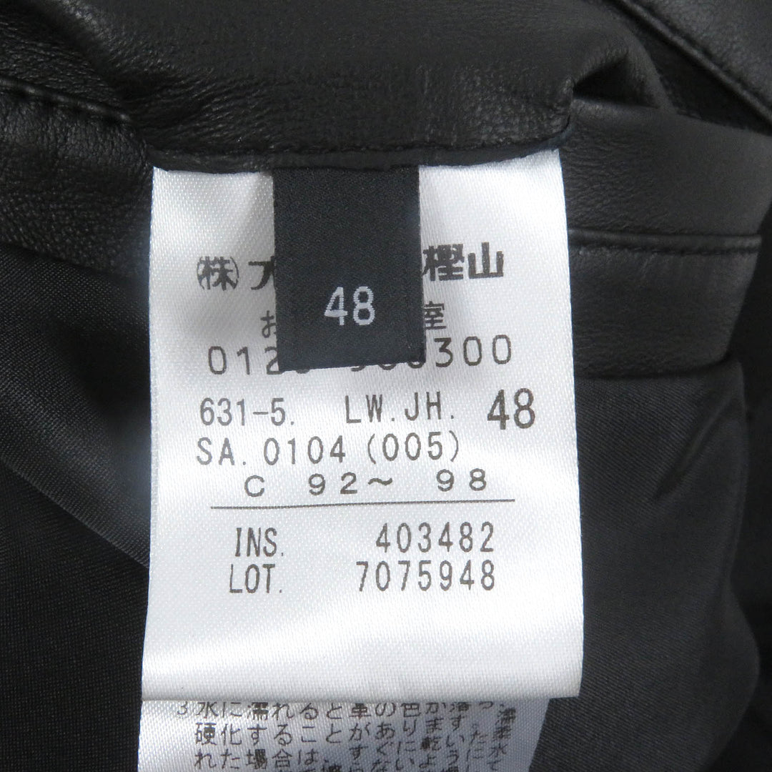 未使用品□JOSEPH ジョセフ 羊革 WZIP シングルライダース ラムレザージャケット ブルゾン ブラック 48 正規品 メンズ 定価187000円