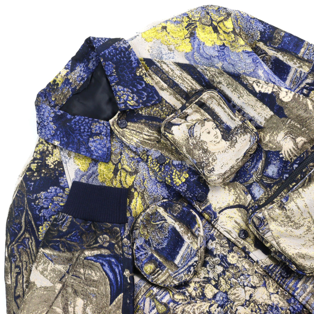 極美品○LOUIS VUITTON ルイヴィトン 2020年製 HIB11W タペストリー ロゴ刺繍 ボンバージャケット バーシティブルゾン 52 正規品 メンズ