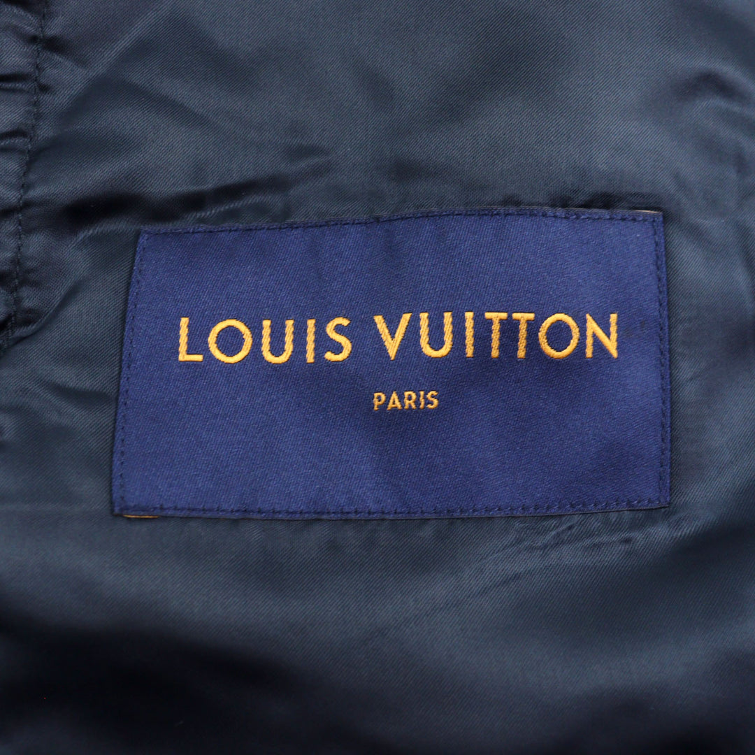 極美品○LOUIS VUITTON ルイヴィトン 2020年製 HIB11W タペストリー ロゴ刺繍 ボンバージャケット バーシティブルゾン 52 正規品 メンズ
