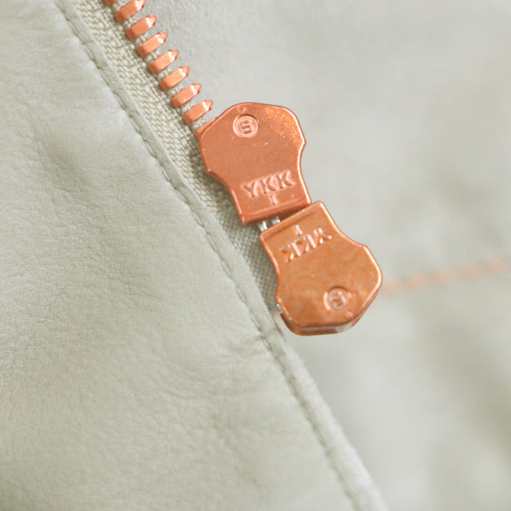 美品▼HERMES エルメス 希少 reindeer skin トナカイ革 ジップアップ フーディ パーカー ジャケット ベージュ オレンジ 44 正規品 メンズ