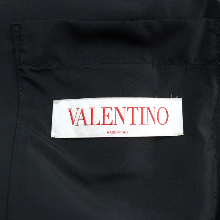 美品○VALENTINO ヴァレンティノ XV3CJE2680R V OPTICAL JACKET ロゴ総柄 オプティカルプリント フーデッド ジャケット 44 正規品 メンズ