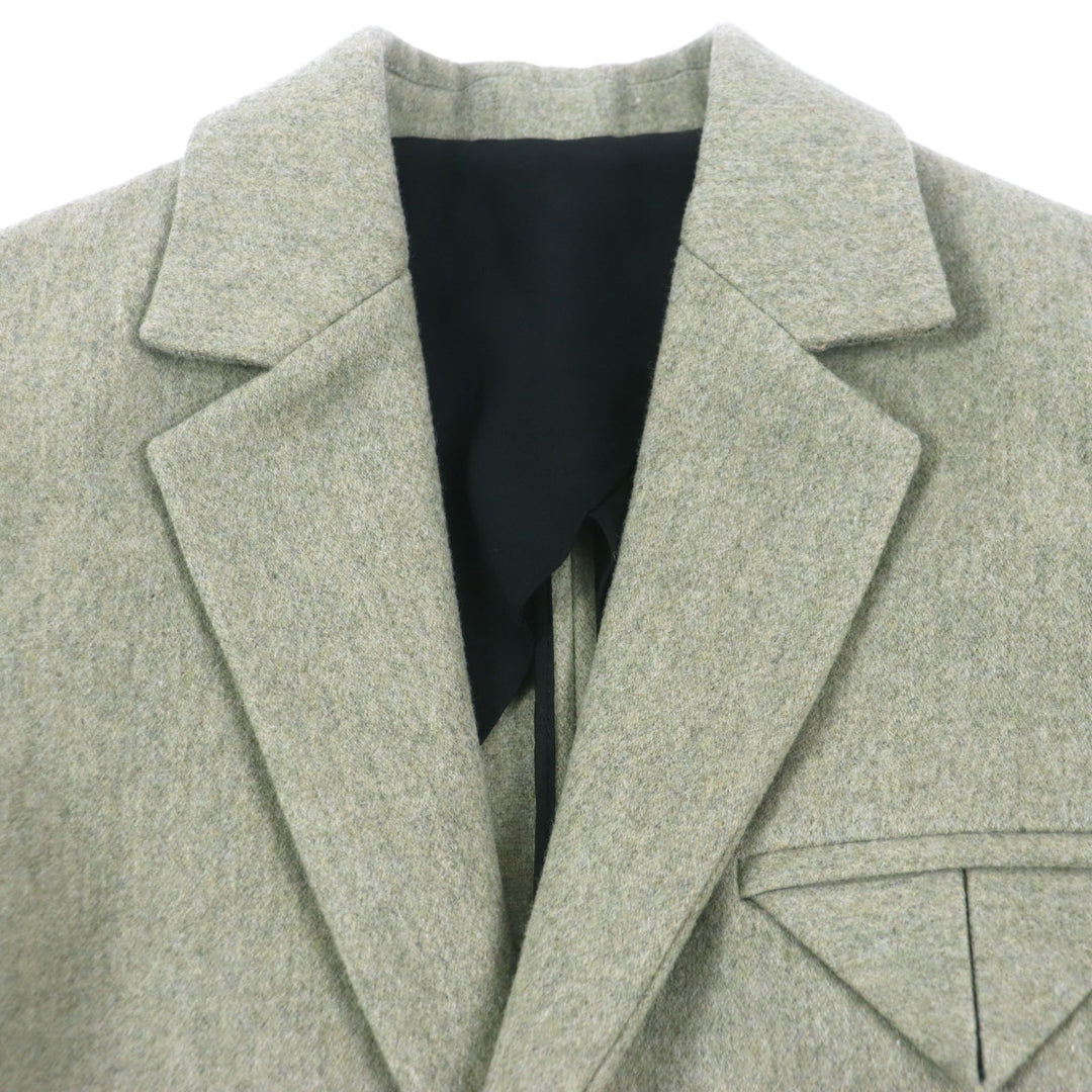 極美品▼BOTTEGAVENETA ボッテガヴェネタ 20AW 647389 ウール80% シングル チェスターコート グリーン系 46 イタリア製 正規品 メンズ