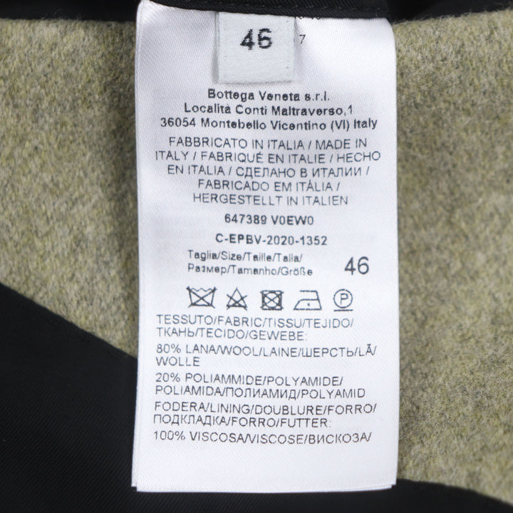 極美品▼BOTTEGAVENETA ボッテガヴェネタ 20AW 647389 ウール80% シングル チェスターコート グリーン系 46 イタリア製 正規品 メンズ