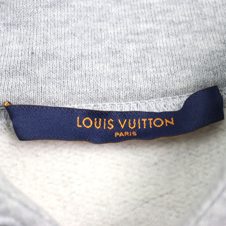 美品○LOUIS VUITTON ルイヴィトン HLY68W ロゴプリント ネオンワーキングマン プルオーバー フーディ パーカー グレー XS 正規品