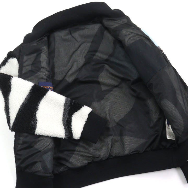 極美品○LOUIS VUITTON ルイヴィトン 24SS HQY18W LVアイスパターン ロゴジップ 中綿入り テクニカルフリースジャケット L 正規品 メンズ