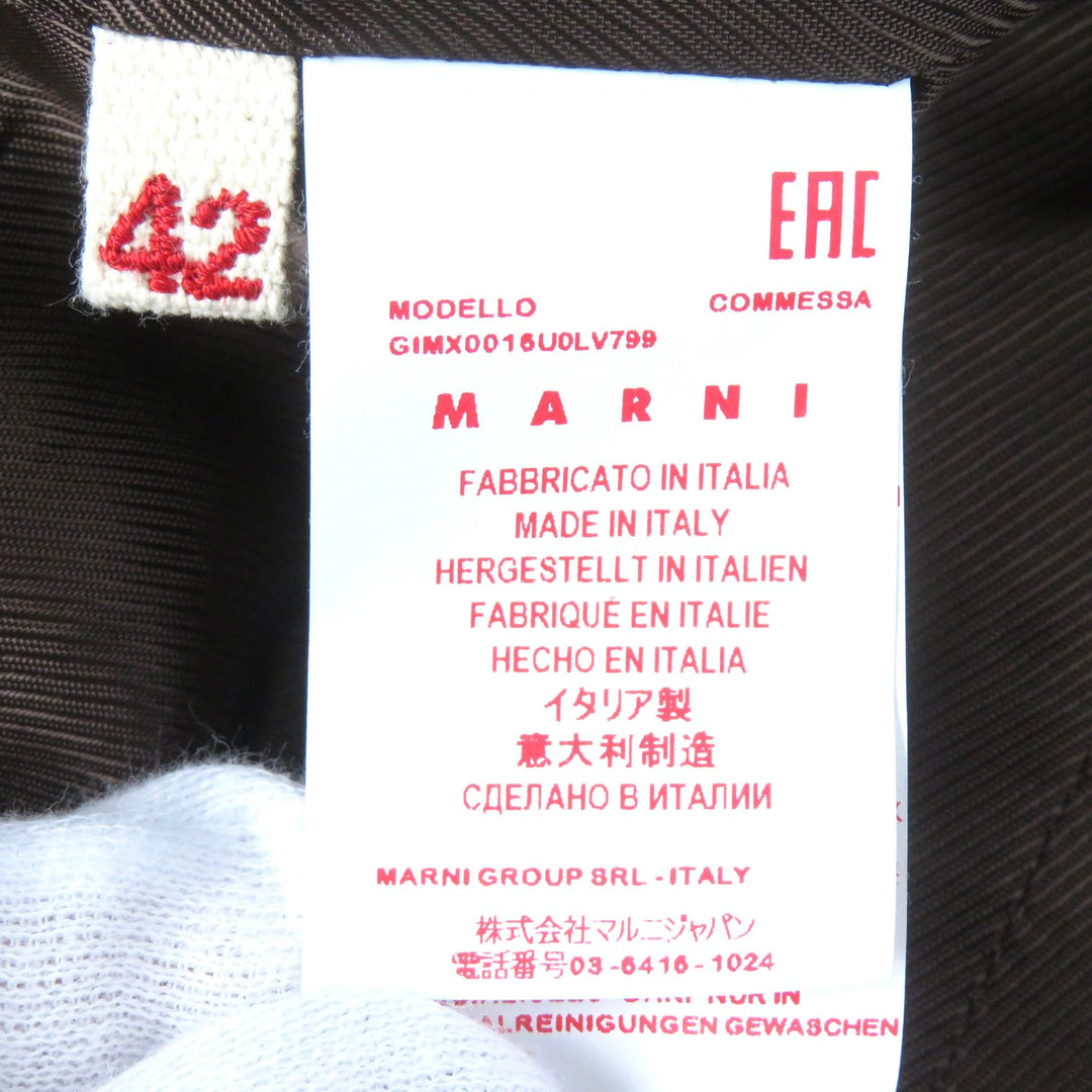 極美品△MARNI マルニ 牛革 カウレザー ダブルブレスト コート パープル 42 イタリア製 正規品 レディース 色鮮やか オススメ◎