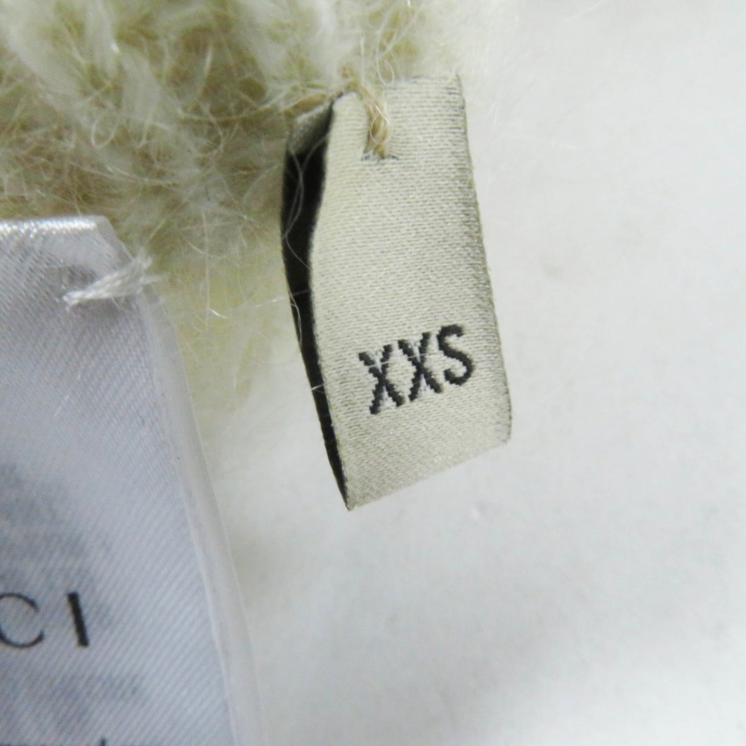 極美品◎GUCCI×adidas グッチ×アディダス 721504 モヘア トレフォイル エンブロイダリー ニット パンツ ホワイト XXS 正規品 レディース