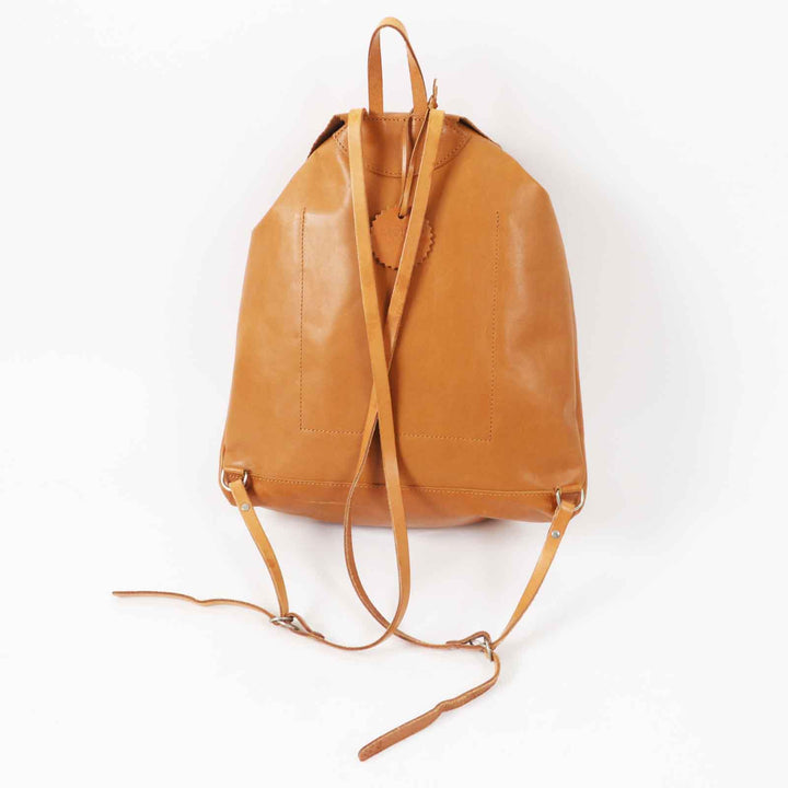 美品◎JACK GOMME ジャックゴム ATELIER アトリエシリーズ ロゴ型押し オールレザー リュック／バックパック キャメル レディース