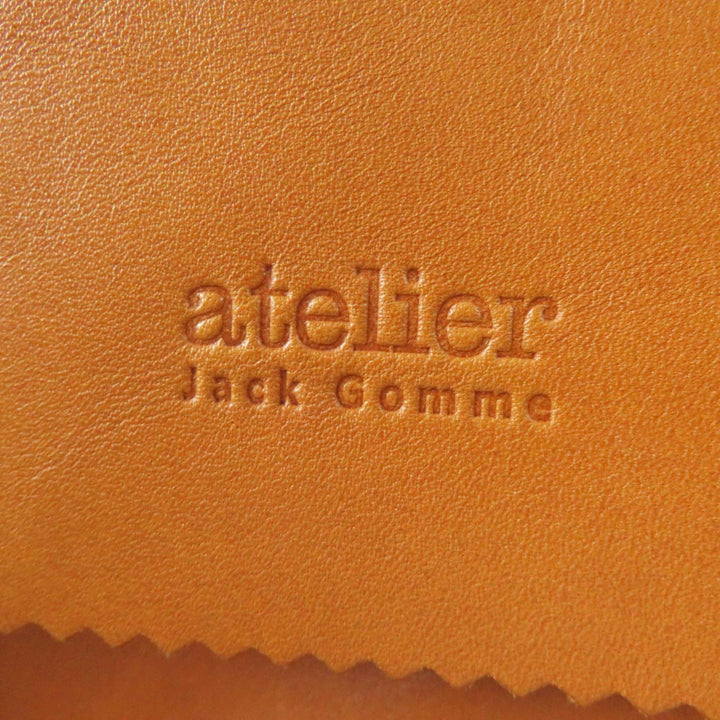 美品◎JACK GOMME ジャックゴム ATELIER アトリエシリーズ ロゴ型押し オールレザー リュック／バックパック キャメル レディース