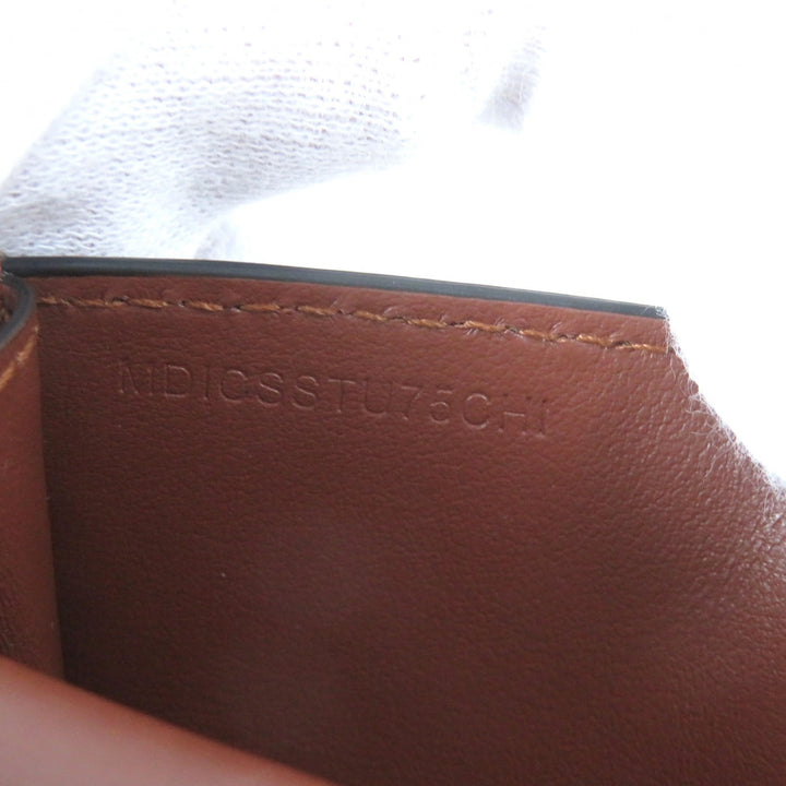 美品△BURBERRY バーバリー TB 総柄 コンパクト チェーン ウォレット レザー使い 二つ折り財布 ブラウン系 レディース オススメ◎
