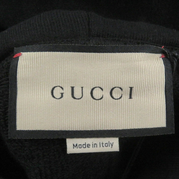 美品□GUCCI グッチ 24AW 782788 ロゴプリント フーディー プルオーバー パーカー ブラック S ガーメント付き イタリア製 正規品 メンズ