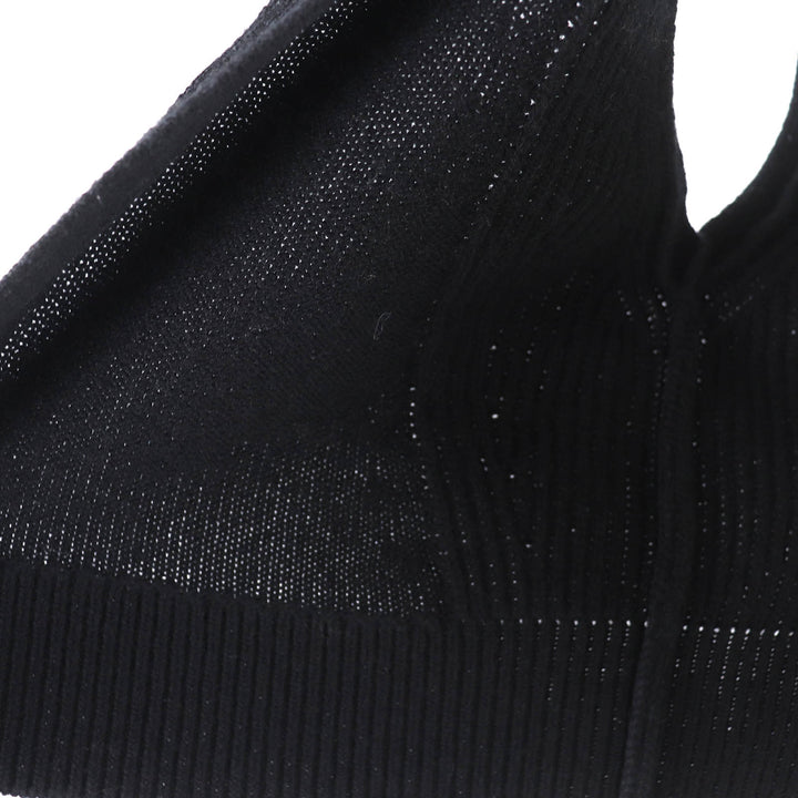 極美品△HERMES エルメス 24SS 4E2721D1 カシミヤ100％ セリエデザインボタン ショート ニット ベスト ブラック 36 イタリア製 正規品