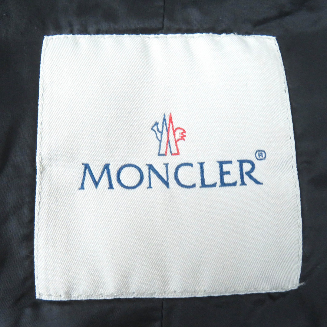 良品△MONCLER モンクレール VERNDI 付け襟デザイン ネックウォーマー風 ロゴジップ金具 ダウンコート ブラック 0 正規品 レディース